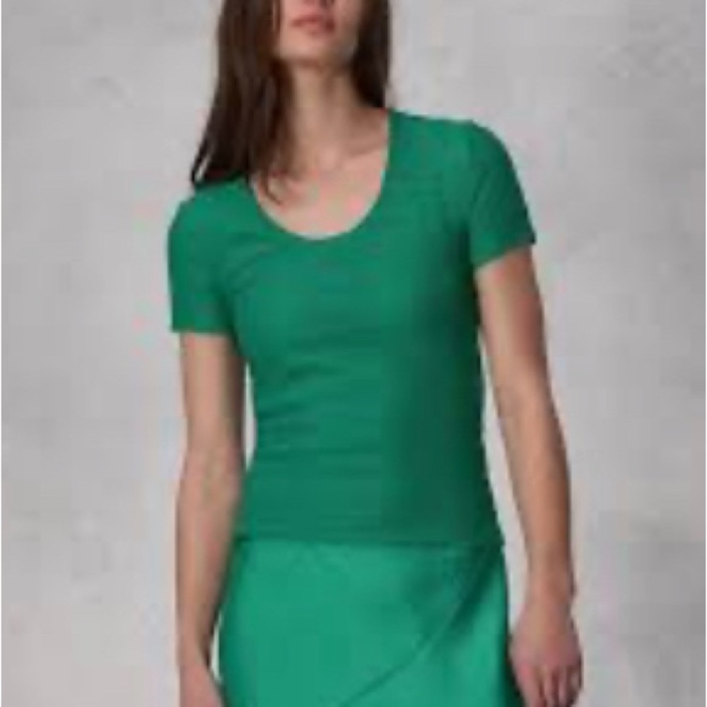 Rag & Bone Julia Textured Scoop Neck T-Shirt size medium color green - Picture 8 of 8